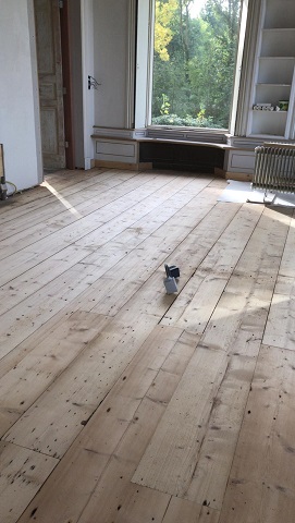 Finsterwolde Groningen grenen houten vloer renovatie statige boerenbehuizing